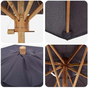 Guarda-sol de Jardim Cinza Escuro 150x210 cm Bambu