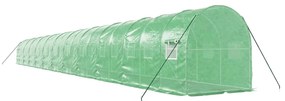 Estufa com estrutura de aço 44 m² 22x2x2 m verde