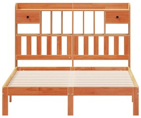 Cama com estante sem colchão 140x190 cm pinho maciço