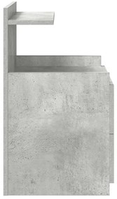 Mesas de cabeceira 2 peças com 2 gavetas cinza concreto 40x36,5x62 cm