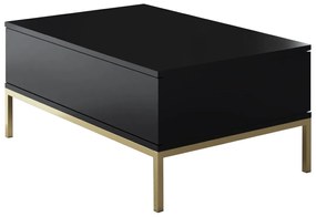 Mesa de Centro Lord – Preto e Dourado – 90x40x60 cm