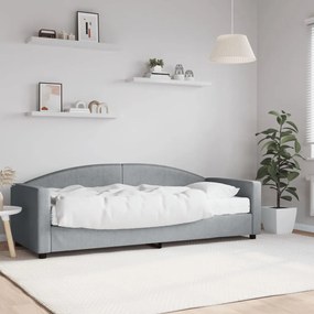 3197165 vidaXL Sofá-cama com colchão 80x200 cm tecido cinzento-claro