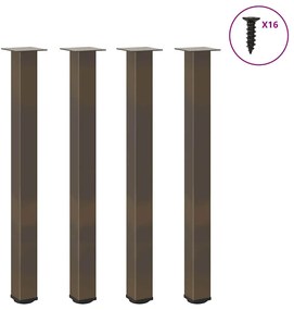 vidaXL Pés para mesa de bar 4 peças aço natural 100-102 cm aço