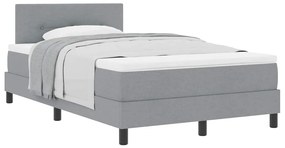 Cama Box com Colchão Cinza Claro 120x200 cm Tecido