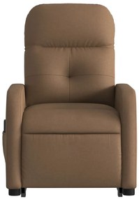 Poltrona elétrica elevatória massagens tecido castanho