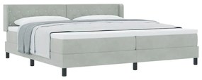 Cama Box Spring com Colchão vidaXL Cinza Claro 200x200 cm Veludo