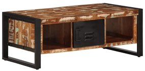 Mesa de centro multicor 90x50x36 cm madeira maciça recuperada