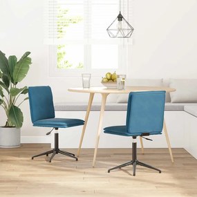 Cadeiras de jantar 2 pcs veludo azul