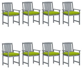 vidaXL Cadeiras de jardim c/ almofadões 8 pcs acácia maciça cinzento