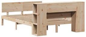 Cama com estante sem colchão 150x200 cm pinho maciço