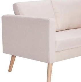 Sofá de 3 lugares em tecido cor creme