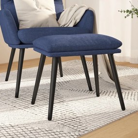 vidaXL Apoio de pés 45x29,5x35 cm tecido azul