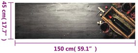 Tapete de cozinha lavável 45x150 cm veludo padrão garrafa vinho