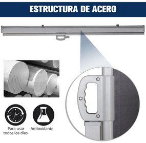 Outsunny Toldo Lateral Retrátil para Terraço Pátio ou Jardim Toldo de Privacidade para Exterior Dobrável 300x160cm Cinza