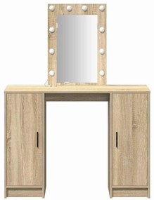 Mesa de Maquiagem com Luzes LED em Carvalho Sonoma, 102x33x135 cm