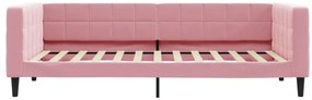 Sofá-cama com gavetão e gavetas 90x200 cm veludo rosa