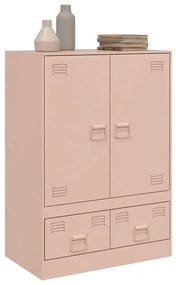 Aparador alto 67x39x95 cm aço rosa
