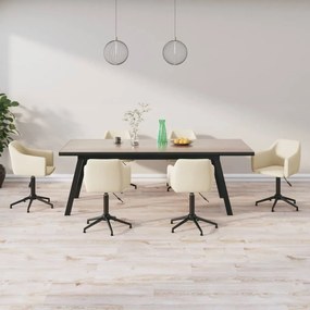 vidaXL Cadeiras de jantar giratórias 6 pcs veludo cor creme