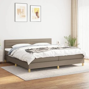 vidaXL Cama com molas/colchão 200x200 cm tecido castanho-acinzentado