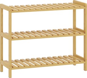 HOMCOM Sapateira de Madeira de 3 Níveis para até 9 Pares de Sapatos para Entrada Corredor Dormitório 70x26x57,5 cm Madeira | Aosom Portugal