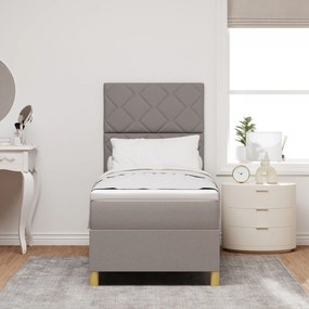 Cama Box Spring com Colchão Taupe 80x200 cm Tecido