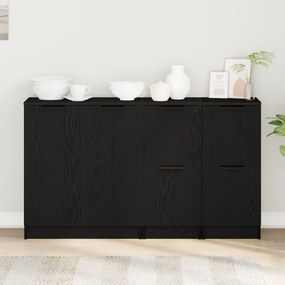 Buffets 3 pcs Madeira de carvalho preta