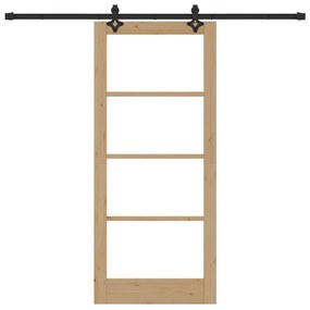 Conjunto de Porta Deslizante vidaXL com hardware 86x198,5 cm Madeira M