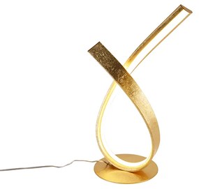 Candeeiro de mesa design dourado 38,5 cm com LED e dimmer - Belinda Design