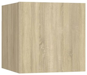 8pcs conjunto de móveis de TV derivados madeira carvalho sonoma