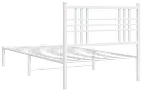 Estrutura de cama com cabeceira 100x200 cm metal branco