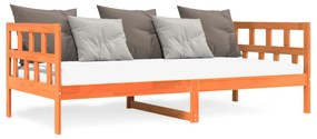 vidaXL Sofá-cama sem colchão 90x200 cm pinho maciço castanho-mel