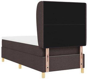 Cama Box Spring vidaXL com Colchão Marrom Escuro 100x200 cm Tecido