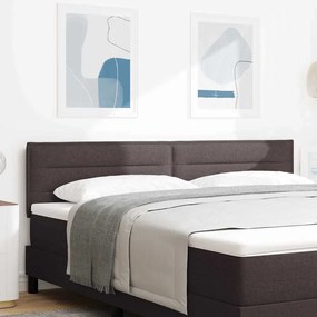 vidaXL Cabeceira LED com cabeceira Marrom Escuro 180 cm Poliéster