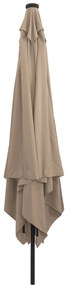 Parasol de Jardim Quadrado vidaXL com Luzes LED 295x245 cm Taupe