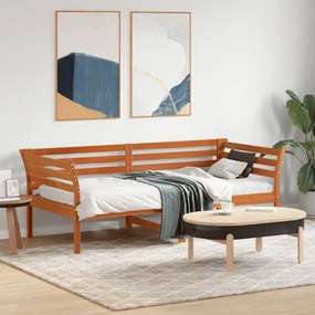 vidaXL Sofá-cama sem colchão 90x190 cm pinho maciço castanho-mel