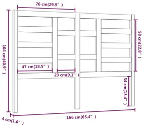 Cabeceira de cama 166x4x104 cm pinho maciço