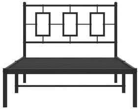 Estrutura de cama com cabeceira 100x190 cm metal preto