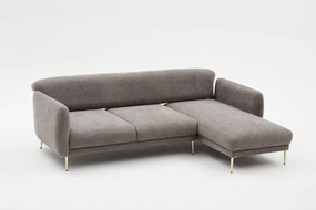 Sofá-Cama de Canto Simena – Cinzento Dourado – 266 x 133 cm