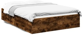 Estrutura cama 120x190 cm derivados de madeira carvalho fumado