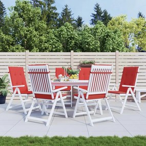 vidaXL Almofadões para cadeiras altas de jardim 6 pcs tecido vermelho