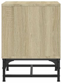 Mesa cabeceira c/ portas vidro 2 pcs 35x37x50cm carvalho sonoma