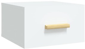 Mesas de cabeceira montagem na parede 2 pcs 35x35x20 cm branco