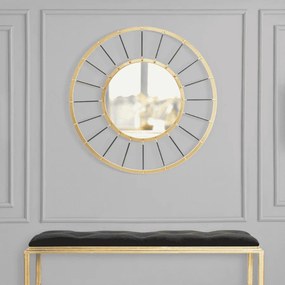 ESPELHO DE PAREDE GLAM DARK Ø 81X6,5 CM (ESPELHO CM Ø 41,5) DOURADO E PRETO