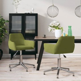 vidaXL Cadeiras de jantar giratórias 2 pcs veludo verde-claro