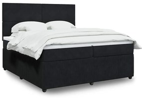 vidaXL Cama com molas/colchão 200x200 cm veludo preto