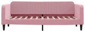 Sofá-cama com colchão 80x200 cm veludo rosa