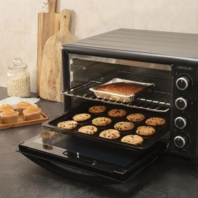 Mini-Forno com capacidade de 60 litros Bake&amp;Toast 6090 Black Gyro, 12 funções combináveis, alta potência de 2200 W e espeto rotativo Preto