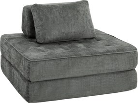 HOMCOM 2-em-1 Boneless Cloud poltrona de chão, sofá de chenille dobrável com almofada de suporte grossa, Cinza | Aosom Portugal