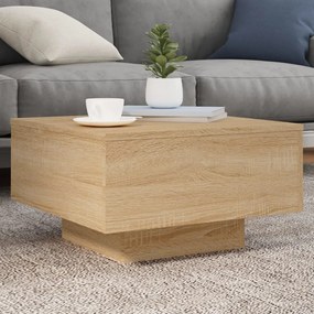vidaXL Mesa de centro 55x55x31 cm derivados de madeira carvalho sonoma
