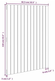 Cabeceira de parede 82,5x3x110 cm madeira de pinho maciça